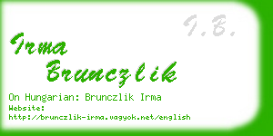 irma brunczlik business card